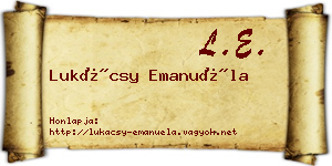 Lukácsy Emanuéla névjegykártya